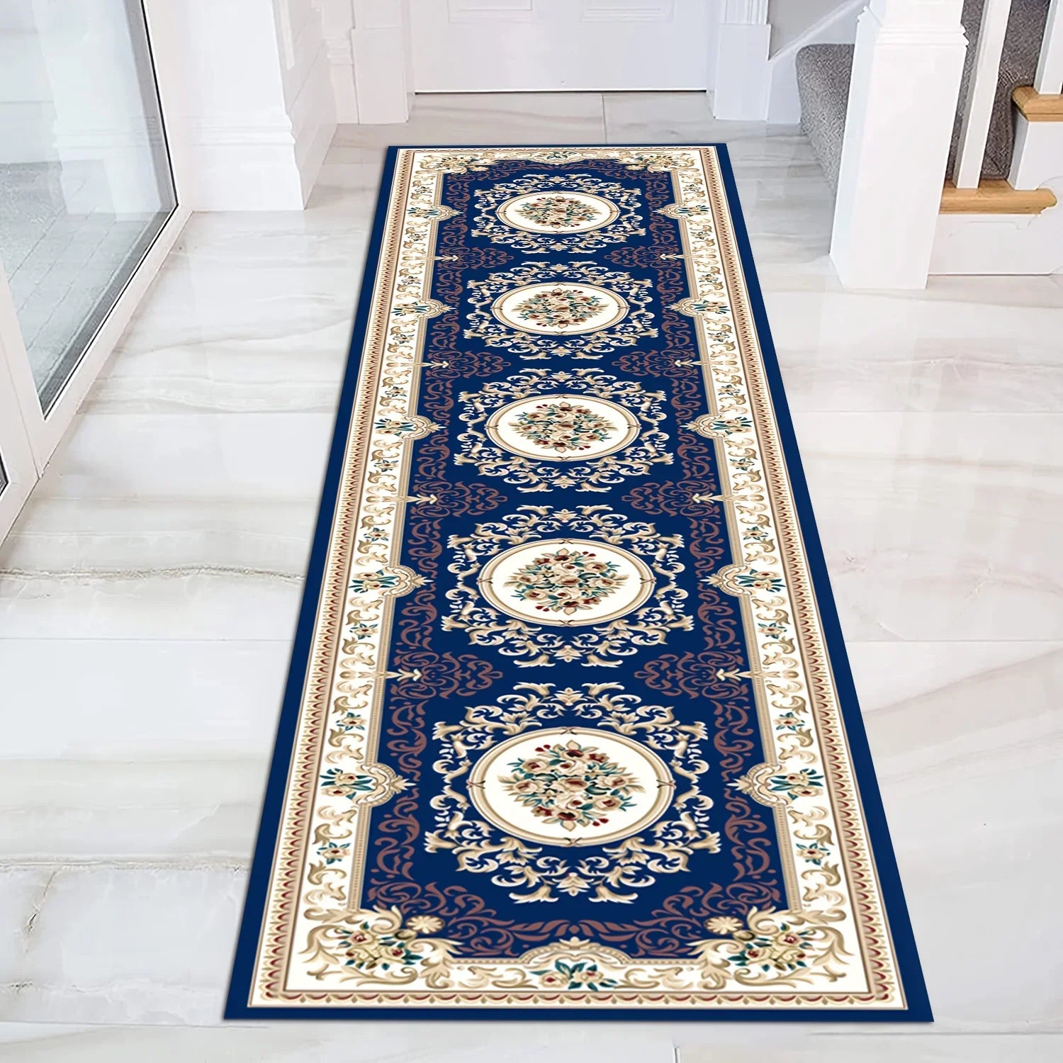 VIKAMA Velvet Persian Runner Rugs - Vintage Bohemian Non-Slip Mat