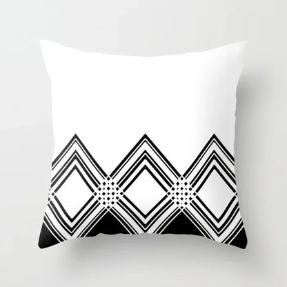 Nordic Geometric Pillow Cover 45x45CM - Black & White Chic