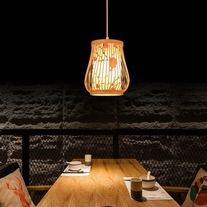 Bamboo Chandelier Chinese Style Room B&B Hotel Living Room New Chinese Style Lantern Hot Pot Restaurant Restaurant Bamboo Lamps