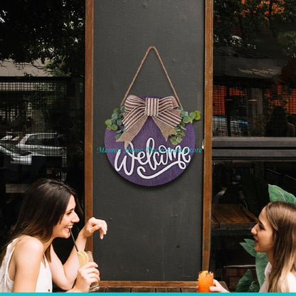 Farmhouse Welcome Sign - Handmade Bowknot Wreath