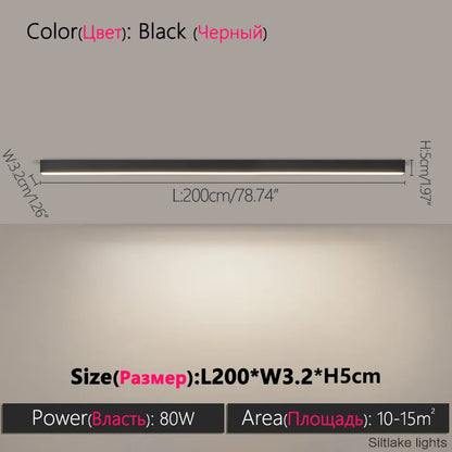 Modern Long Strip Ceiling Light Surface Mounted Minimalist Aisle Lamp Living Room Bedroom Kitchen Home Office LED Lighting