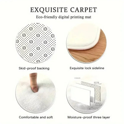 Floor Mat: Nordic Geometric Area Rug - Non-Slip, Washable Carpet