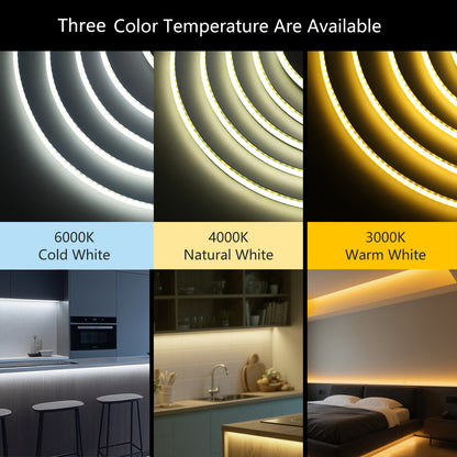 Led Strip Lights: DC24V COB LED Strip 320LEDs/m High Brightness Flexible Tape