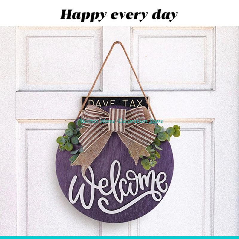Farmhouse Welcome Sign - Handmade Bowknot Wreath