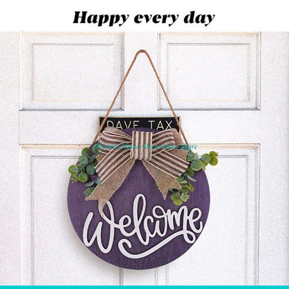 Farmhouse Welcome Sign - Handmade Bowknot Wreath