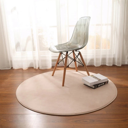 Round Carpet Rug - Coral Fleece Gray Living Room & Kids' Mat