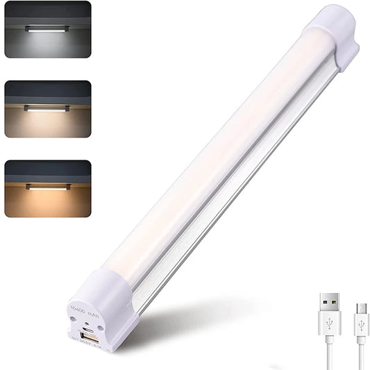 120W Rechargeable Work Light: Tube Lamp - 6000 Lumens Light