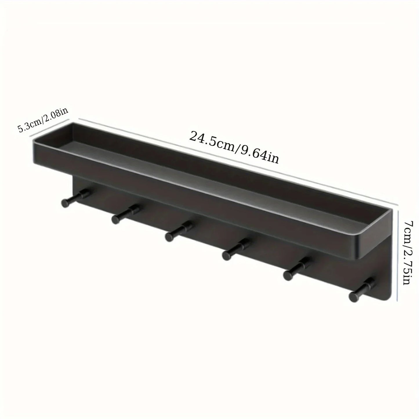 Key Holder Wall Decor: 6-Hook Mail Shelf Organizer