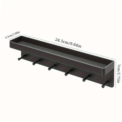 Key Holder Wall Decor: 6-Hook Mail Shelf Organizer