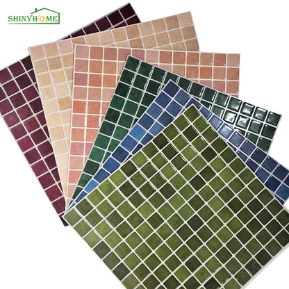 10 PCs Self-Adhesive Wall Tile Kitchen Backsplash  Suitable for Kitchen Wall Decoration Square 10.5" x 10.5" 3D Mosaic Style