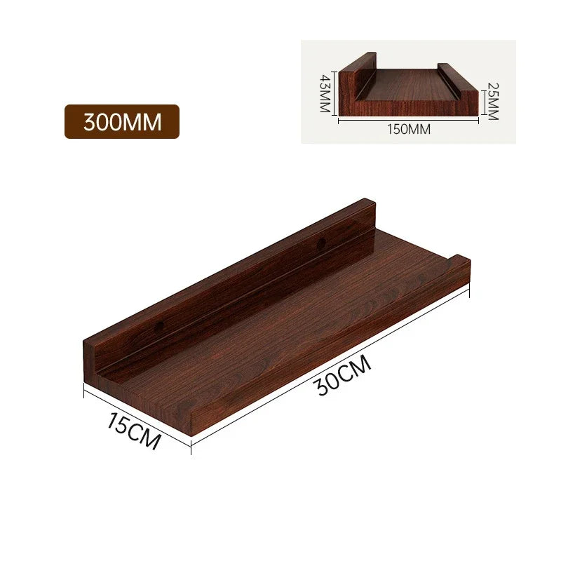 Floating Wooden Shelves: Non-Porous Wall Organizers