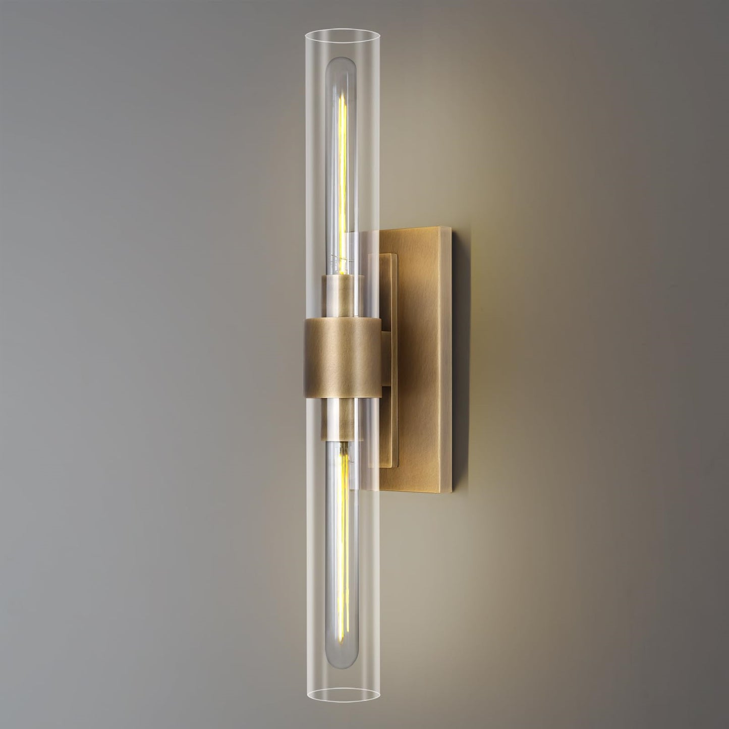 LED Wall Light - Double Head, Glass Sconce for Living Room