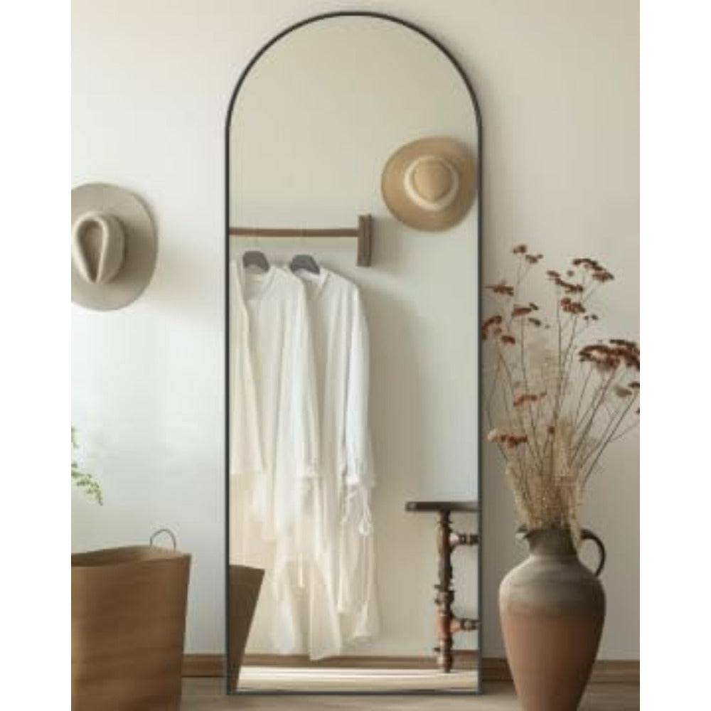 Full Length Mirror, 58"x19" Arch Floor Mirror, Floor Standing Mirror Freestanding Arch Full Body Mirrors with Stand for Bedroom,