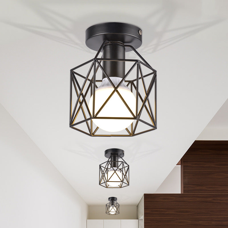 LED Ceiling Light - Nordic Black Iron Modern E27 Fixture