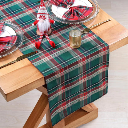 Table Runner Red Tartan Plaid Napkins Set