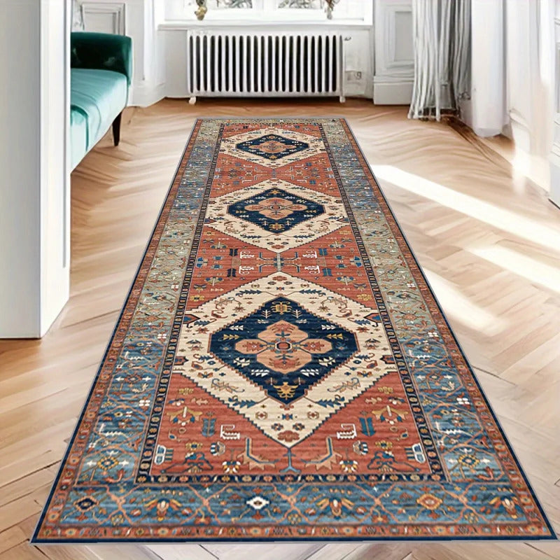 VIKAMA Velvet Persian Runner Rugs - Vintage Bohemian Non-Slip Mat