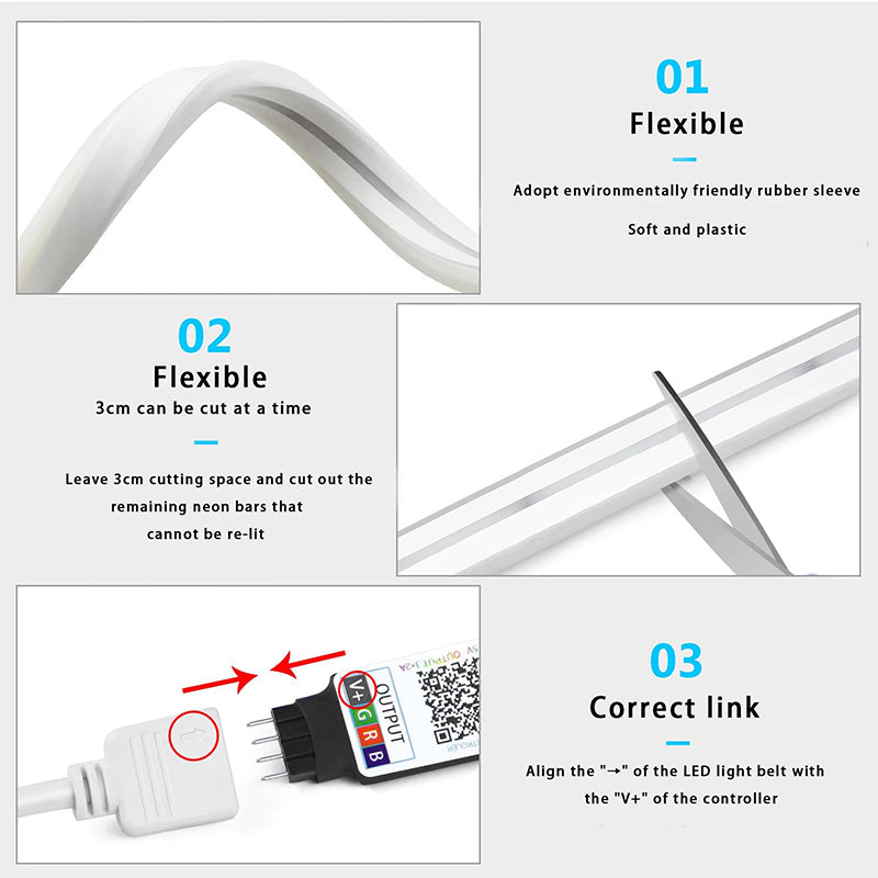 Led Strip Lights: USB RGB Neon LED Strip WiFi 5V - Tuya/Alexa Compatible
