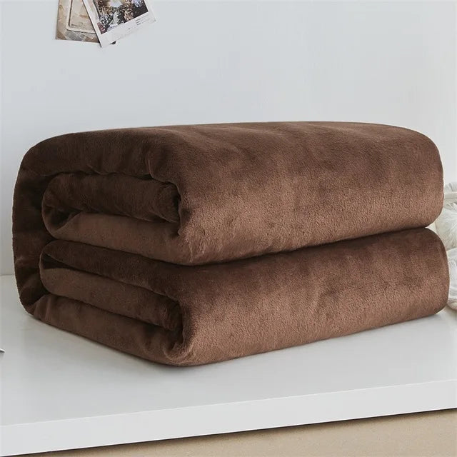 Blanket: 230GSM Coral Fleece Blanket - Soft Warm Bedspread Cover