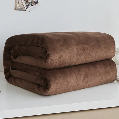 Blanket: 230GSM Coral Fleece Blanket - Soft Warm Bedspread Cover