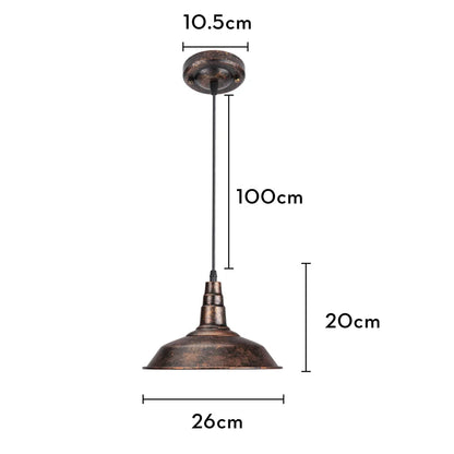 Gold Rust Retro Pendant Light - Vintage Industrial Style