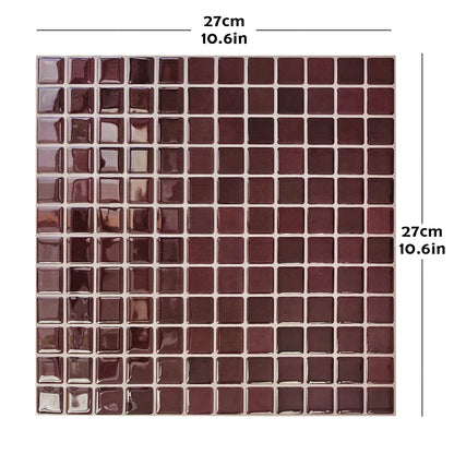10 PCs Self-Adhesive Wall Tile Kitchen Backsplash  Suitable for Kitchen Wall Decoration Square 10.5" x 10.5" 3D Mosaic Style