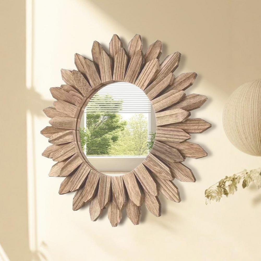 Wood Frame Mirror - Rustic Farmhouse Wall Accent
