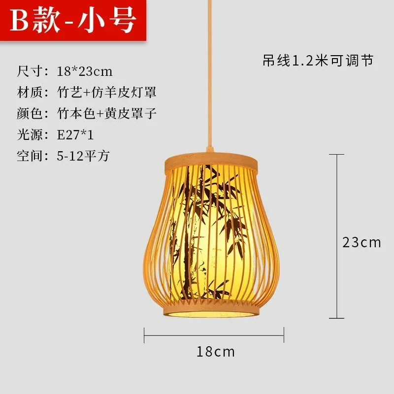 Bamboo Chandelier Chinese Style Room B&B Hotel Living Room New Chinese Style Lantern Hot Pot Restaurant Restaurant Bamboo Lamps