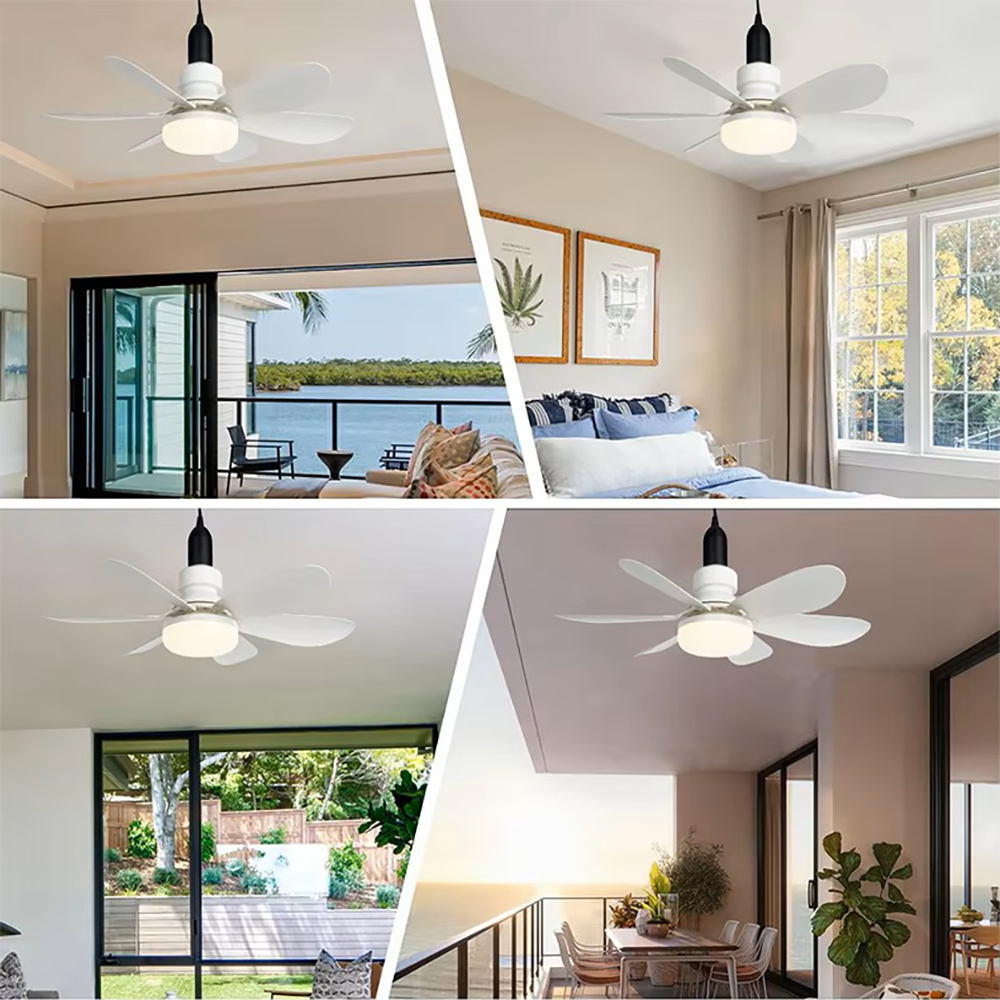 LED Ceiling Fan and Light 30W E27 Remote Dimming 85-265V