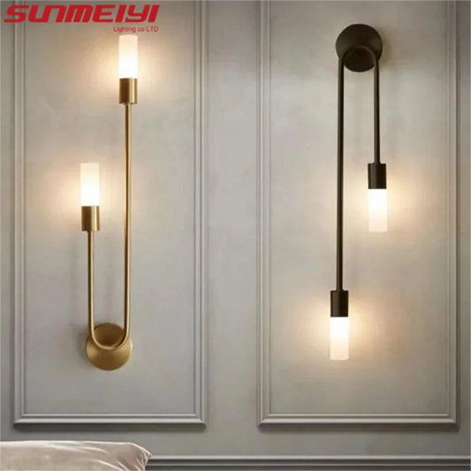 LED Black Light Luxury Wall Lamp Living Room Nordic Modern Minimalist Creative Background Wall Corridor Bedroom Bedside