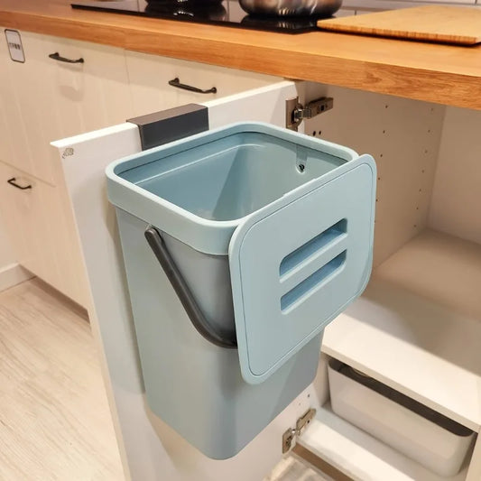 Space-Saving Quiet-Close Trash Can - 3L, Eco-Friendly Sealed Bin For Kitchen & Office, No Electricity Needed
