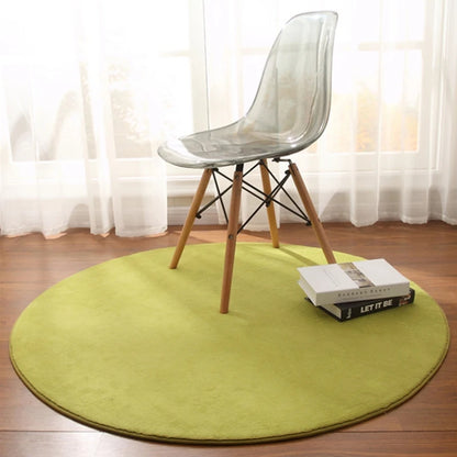 Round Carpet Rug - Coral Fleece Gray Living Room & Kids' Mat