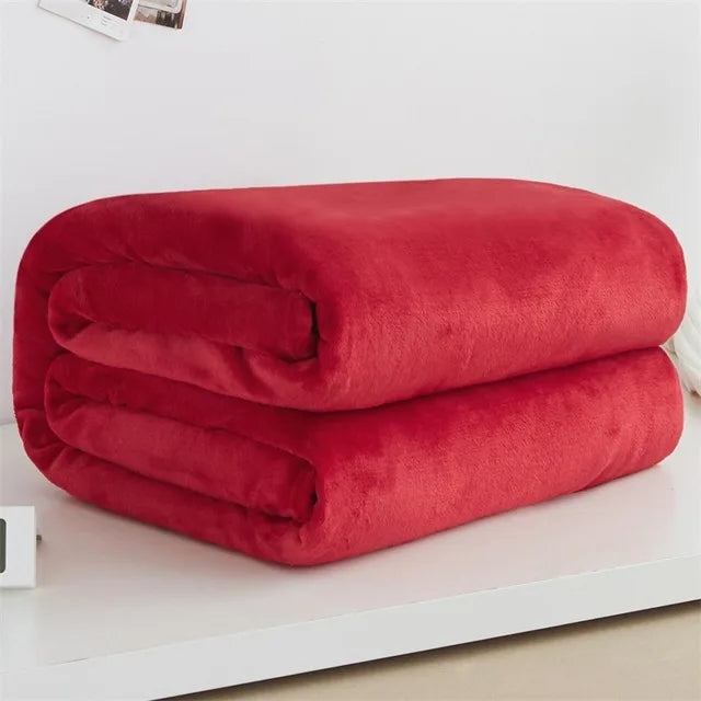Blanket: 230GSM Coral Fleece Blanket - Soft Warm Bedspread Cover