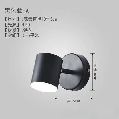 Wall Decor Nordic Room Bedroom Bed Post Modern Simple Can Rotate Light Luxury Gold Mirror Front Aisle Wall Lamp