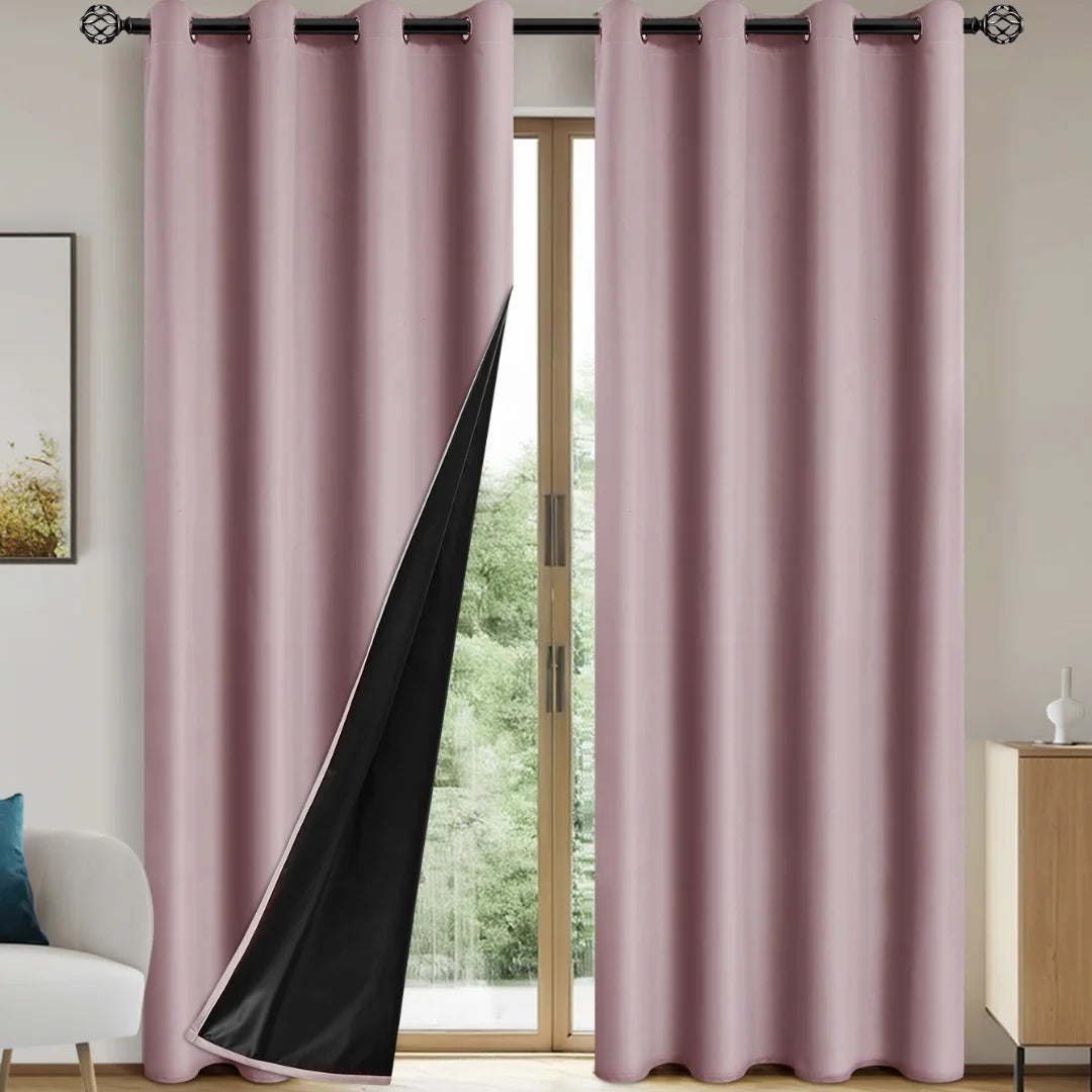 Blackout Curtains 100% Privacy Grommets Bedroom Drapes