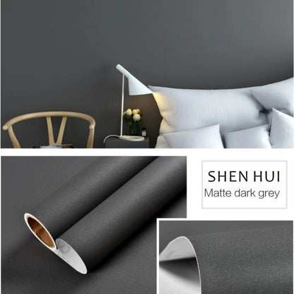 100cm Matte Wallpaper Green/White/Black PVC Self-Adhesive for Wall Shelf Liner Table Door Living Room Contact Paper Wall Decor