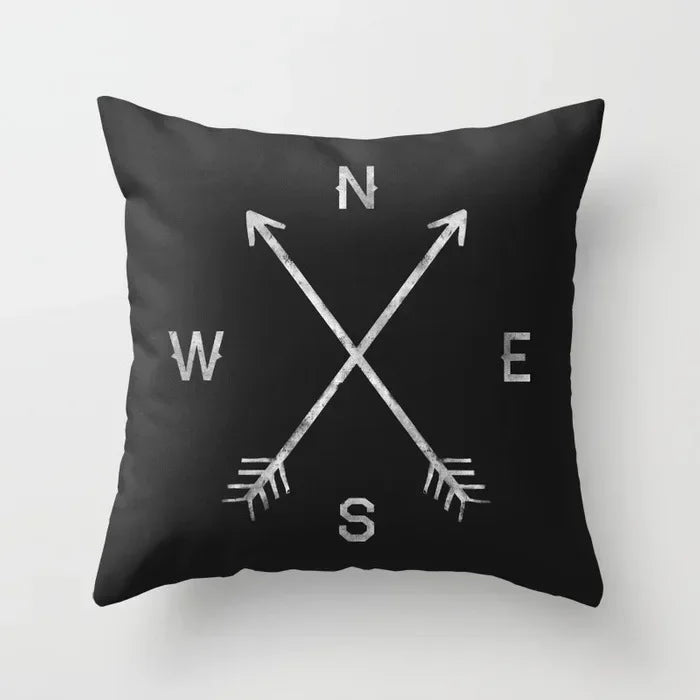 Nordic Geometric Pillow Cover 45x45CM - Black & White Chic