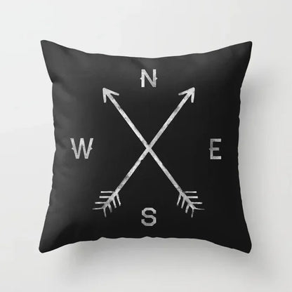 Nordic Geometric Pillow Cover 45x45CM - Black & White Chic