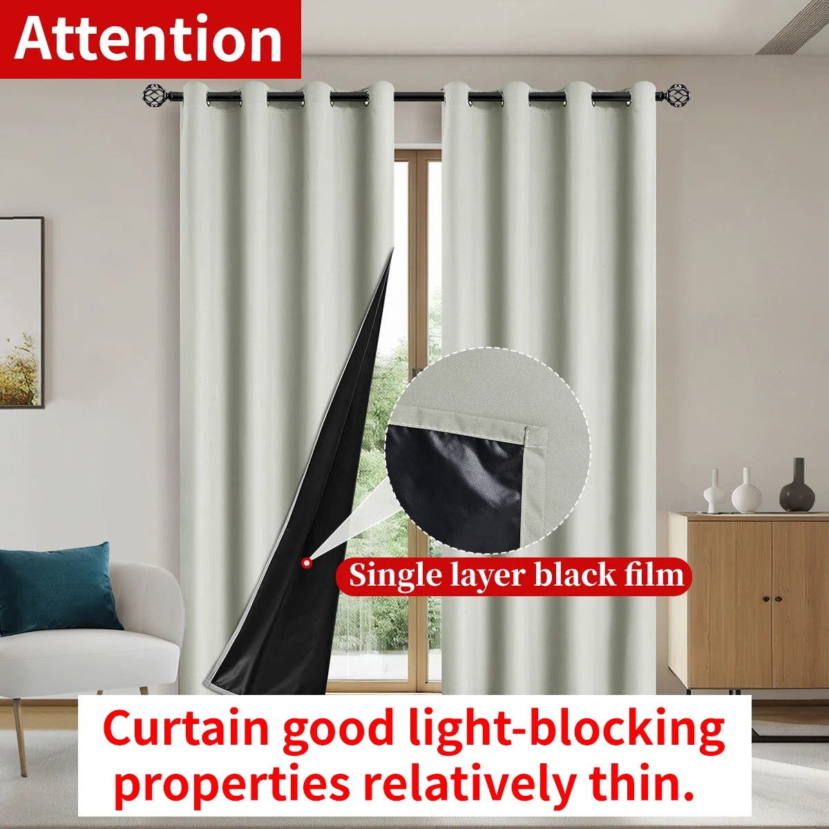 Blackout Curtains 100% Privacy Grommets Bedroom Drapes