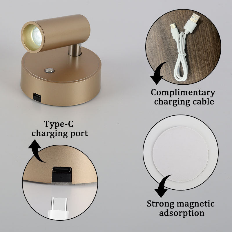 LED Magnetic Wall Lamp: Touch Control, 3-Color Adjustable