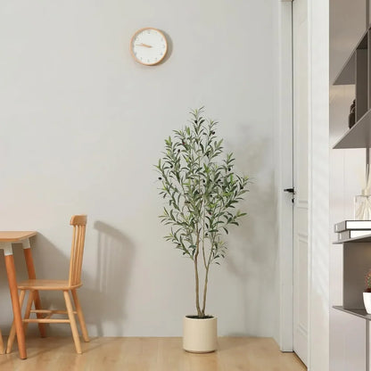 Tall Fake Olive Tree - Elegant 5ft Indoor Plant