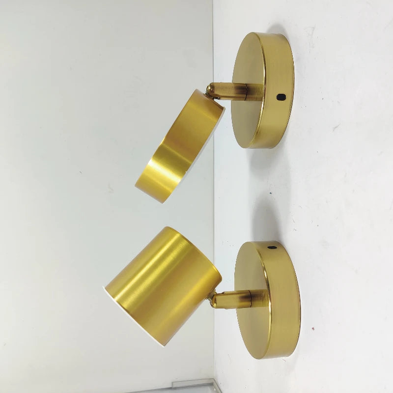 Wall Decor Nordic Room Bedroom Bed Post Modern Simple Can Rotate Light Luxury Gold Mirror Front Aisle Wall Lamp