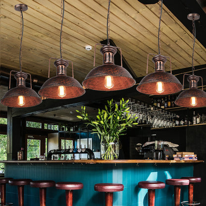 Gold Rust Retro Pendant Light - Vintage Industrial Style