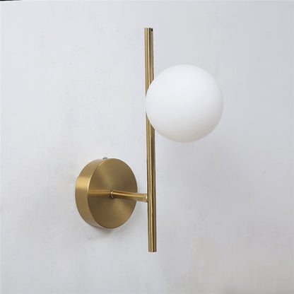 LED Wall Lamps - Modern, Golden & Milky Glass Design