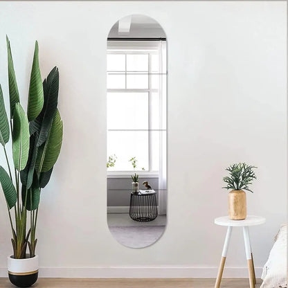 4pcs Self Adhesive Acrylic Mirror Tiles DIY Flexible Non Glass Safety Mirror Sheets Wall StickersShatterproof Anti Fog Mirror