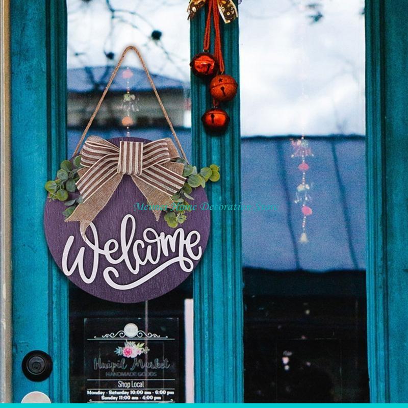Farmhouse Welcome Sign - Handmade Bowknot Wreath
