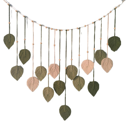Wall Decoration: Boho Macrame Tapestry - Leaf Feather Wall Decor