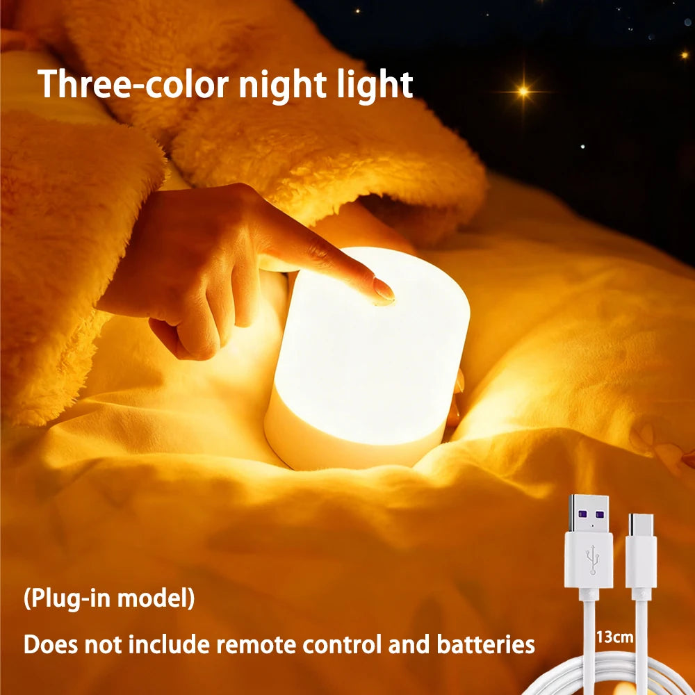 LED Night Light: Dimmable RGB Rechargeable Desk Lamp