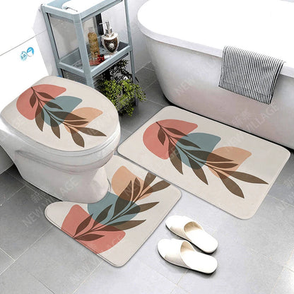 Anti-slip Bath Mat Bathroom Rug Shower Mat Decorative Absorbent Foot Mat Entrance Bathtub toilet rug boho Nordic plant leaf