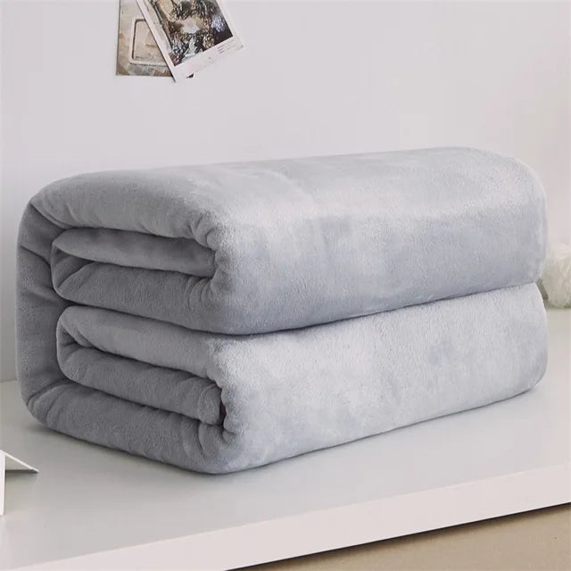 Blanket: 230GSM Coral Fleece Blanket - Soft Warm Bedspread Cover