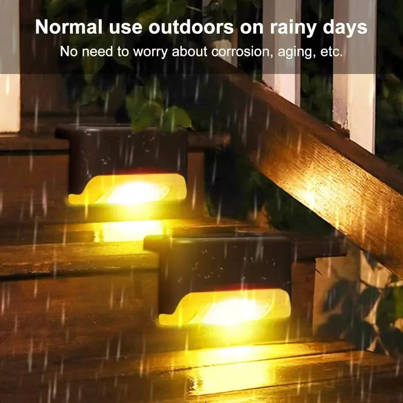 LED Solar Wall Lights - 4Pcs Garden Fence & Deck Lighting